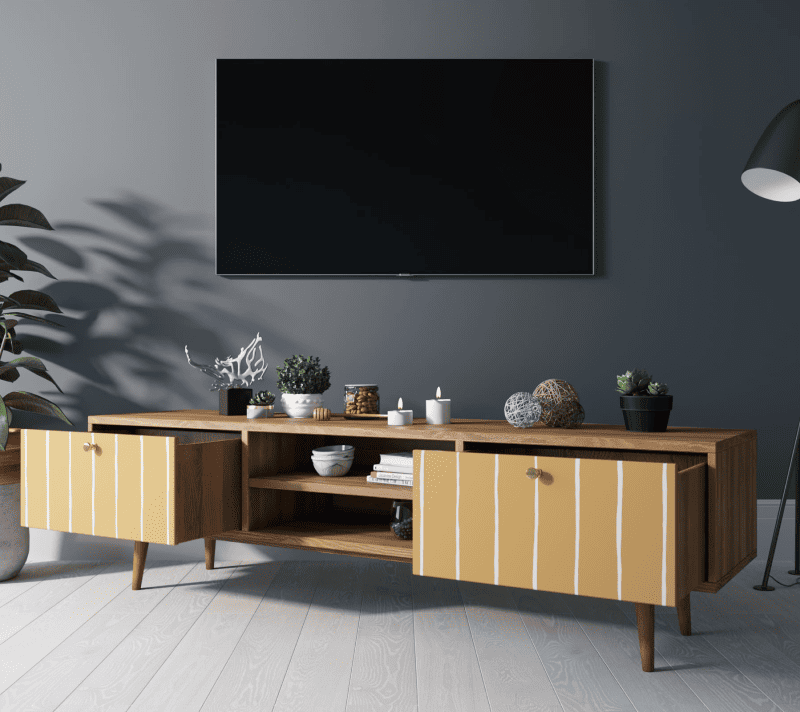 Тумба под телевизор Бербер оранжевый/коричневый BB49/Print_43_2