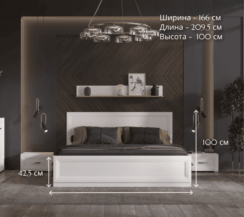 Кровать с подъемным механизмом Malta лиственница сибирская/орех лион LOZ160x200_3