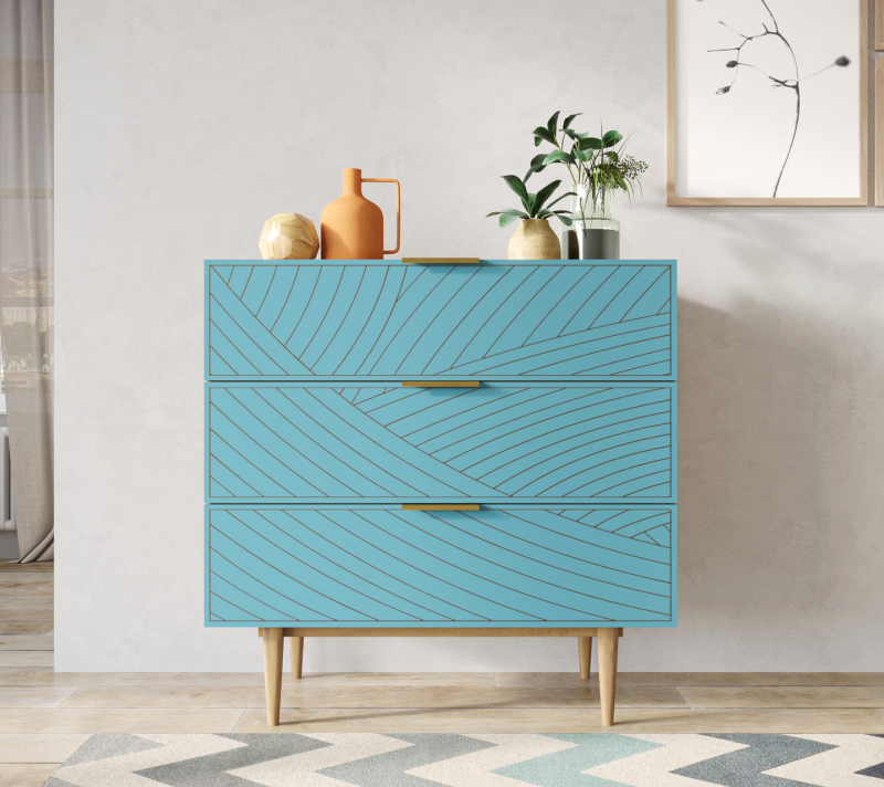 Комод Line голубой LN12/GR1/blue_3