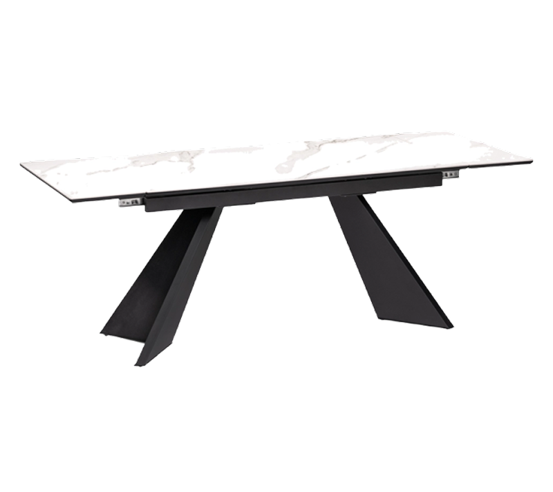 Стол дизайнерский Ливи белый мрамор/черный_1