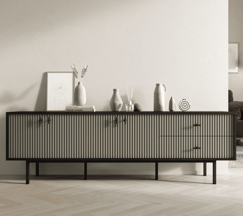 Тумба-комод Emerson серый/черный EM04/gray/L_3