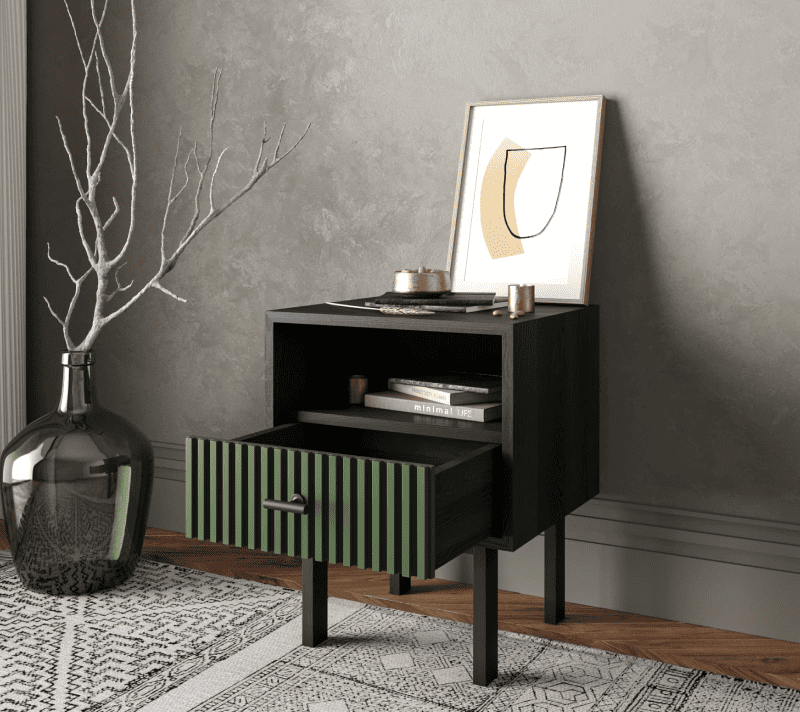 Тумба прикроватная Emerson зеленый/черный EM17/green/L_2