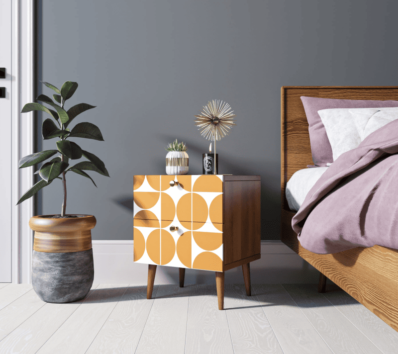 Тумба прикроватная Berber оранжевый/белый BB03/Print_14_3