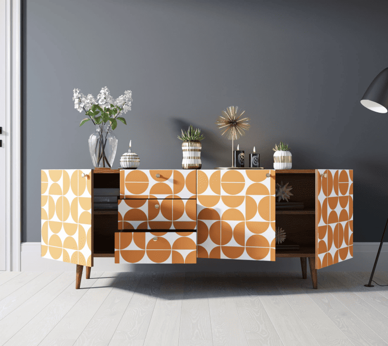 Тумба-комод Berber оранжевый/белый BB11/Print_14_2
