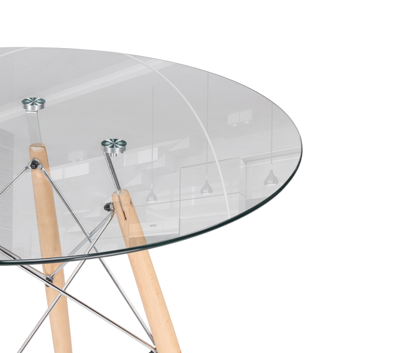 Стол круглый PT-151 стекло/дерево_2