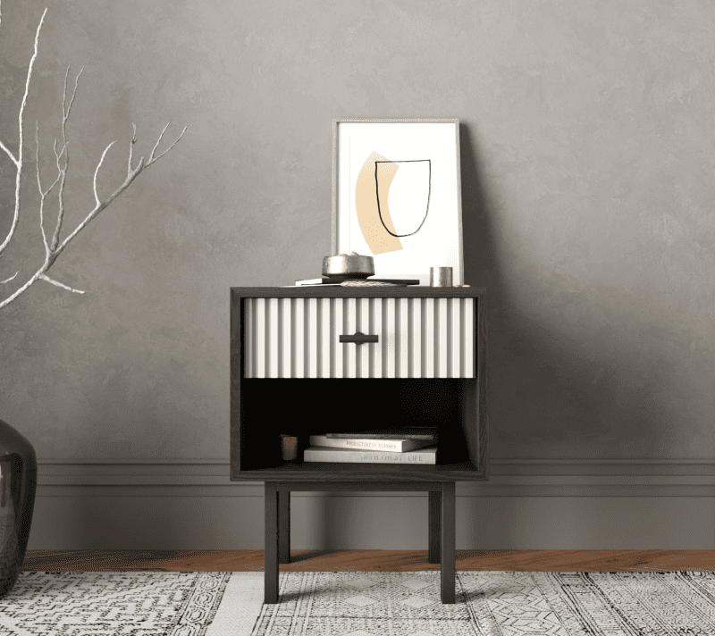 Тумба прикроватная Emerson белый/черный EM11/milky/L_1