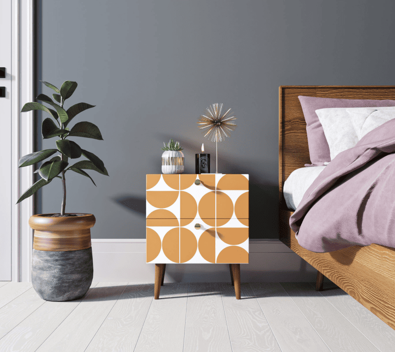 Тумба прикроватная Berber оранжевый/белый BB03/Print_14_1