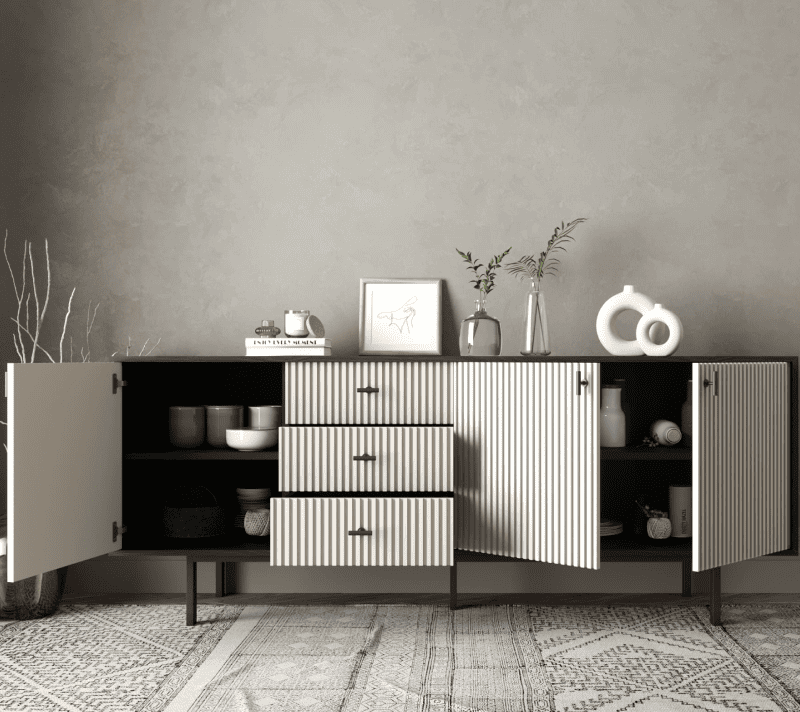 Тумба-комод Emerson белый/черный EM07/milky/L_2