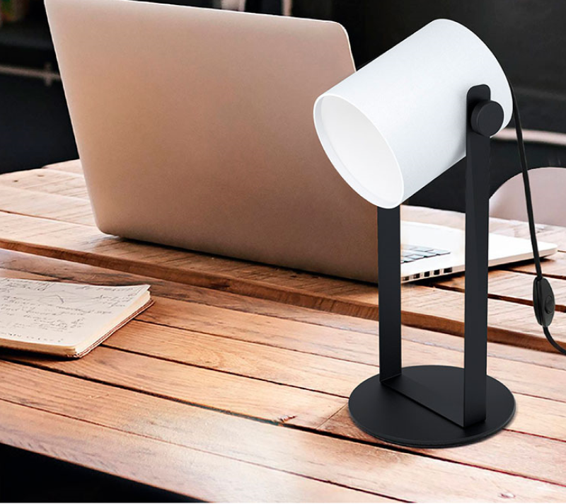 Настольная лампа Хорнвуд 1 белый/черный 43428_1