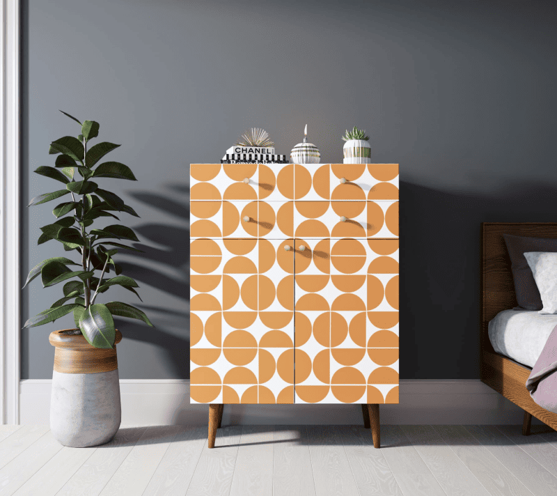 Тумба-комод Berber оранжевый/белый BB12/Print_14_1