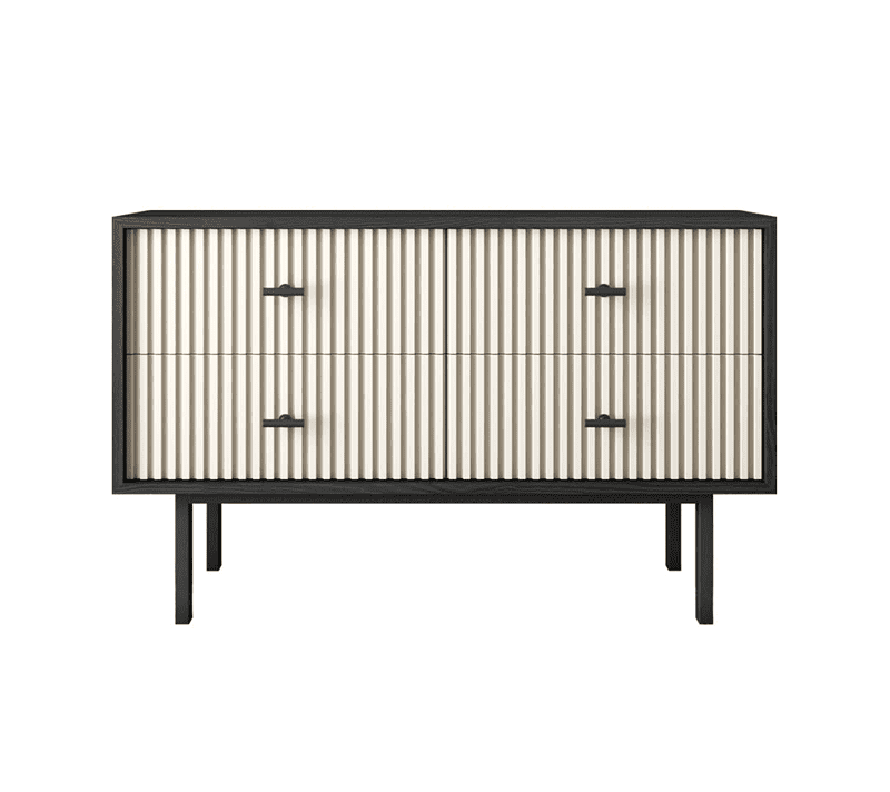 Комод Emerson белый/черный EM05/milky/L