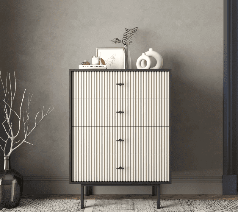 Комод Emerson белый/черный EM18/milky/L_1