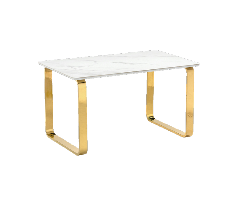 Стол керамический Селена 4 белый мрамор/золото 160х90х77_1