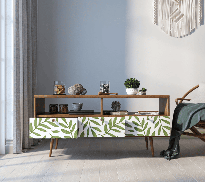 Тумба под телевизор Berber зеленый/белый/коричневый BB23/Print_28_2