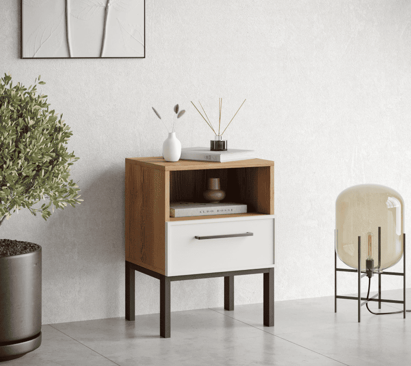 Тумба прикроватная Nicole белый NEM17_3