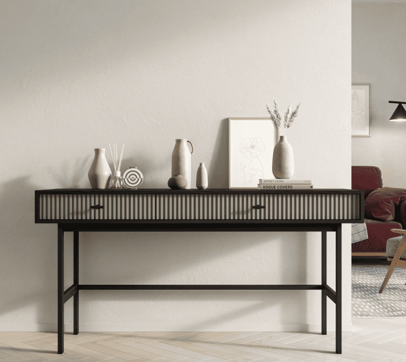 Стол консольный Emerson серый/черный EM22/gray/L_1