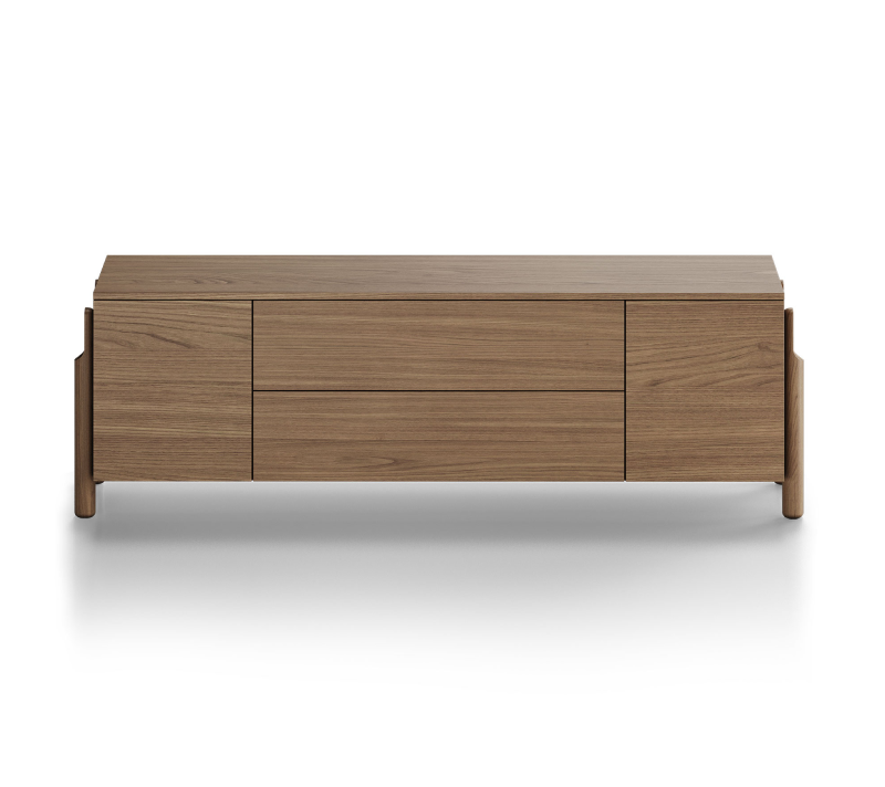 Тумба с 2-мя дверьми и ящиками Basic натуральный дуб