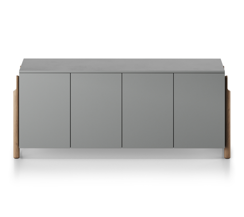 Тумба с 4-мя дверьми Basic серый