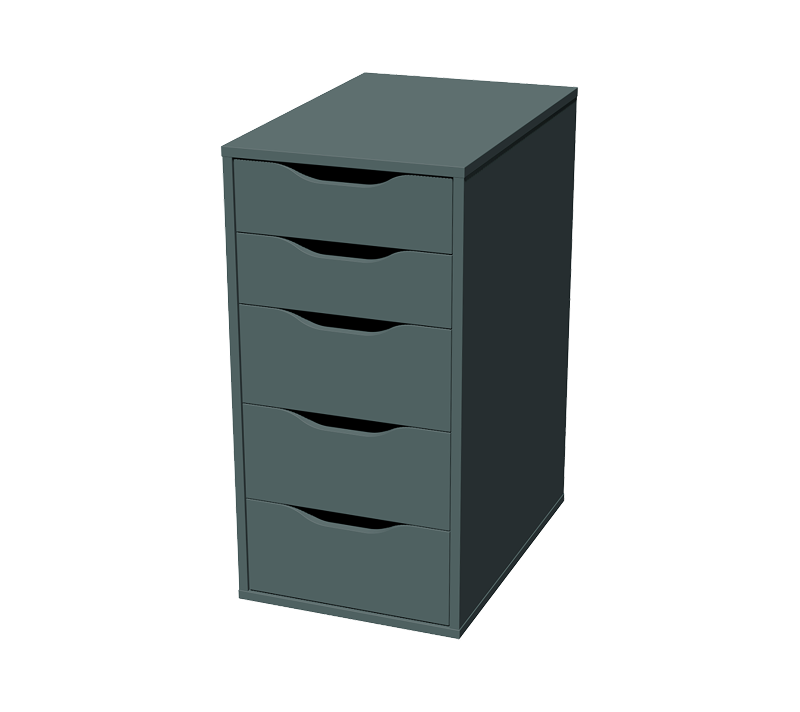 Комод Ingar c 5 ящиками серо-бирюзовый_1