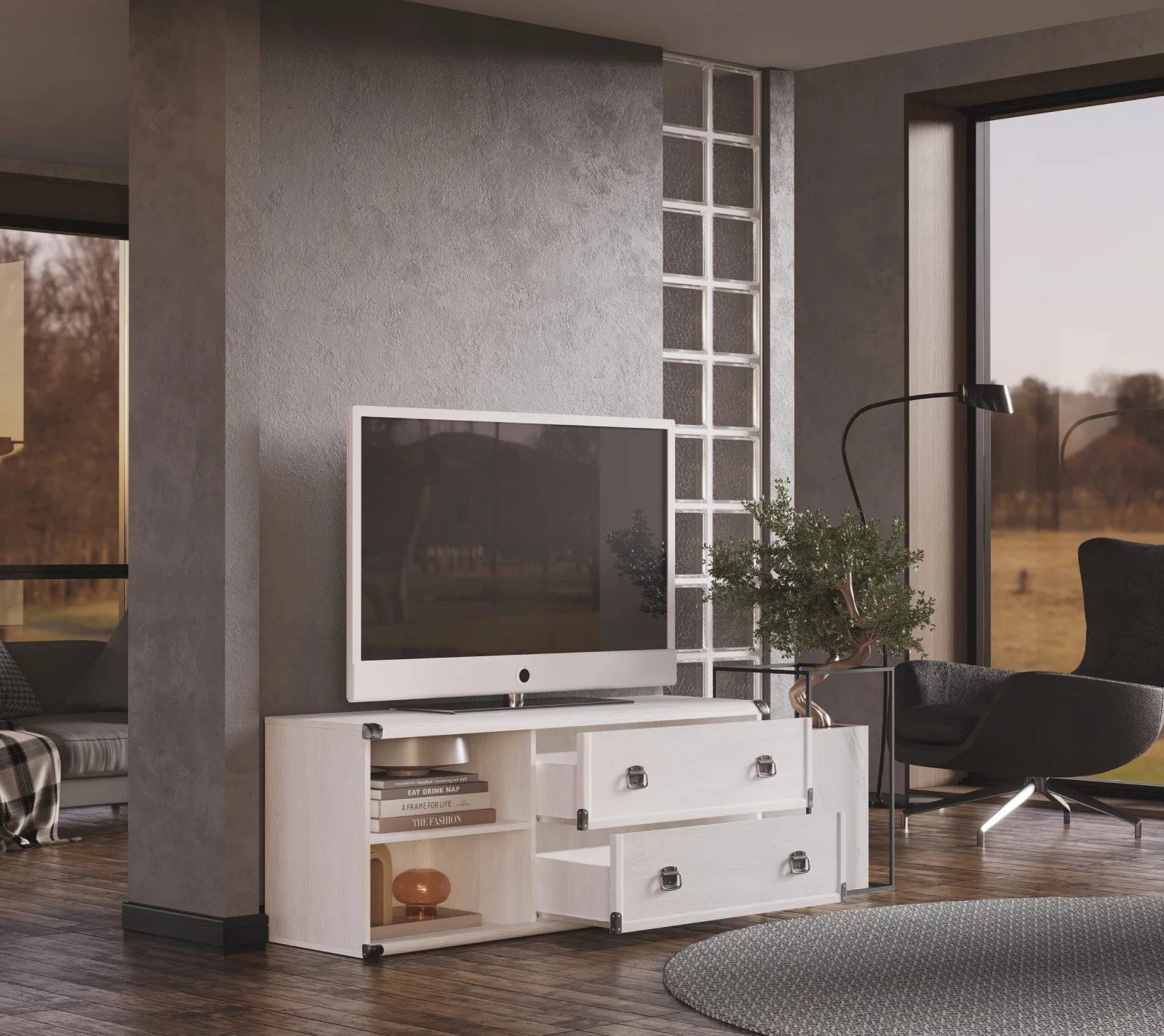 Тумба под телевизор Индиана сосна каньон JRTV/130_2