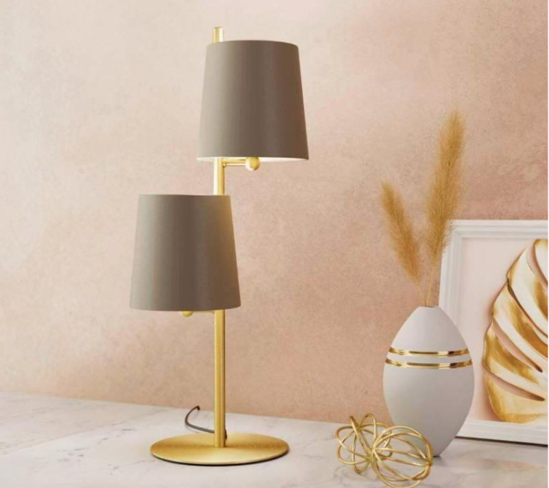 Настольная лампа Алмейда 2 золотой/серый 99611_1