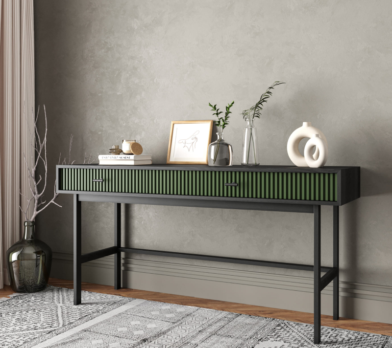 Стол консольный Emerson зеленый/черный EM22/green/L_3