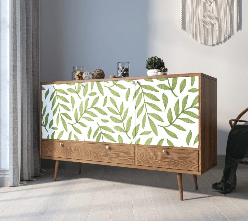 Тумба-комод Бербер зеленый/белый/коричневый BB24/Print_28_3