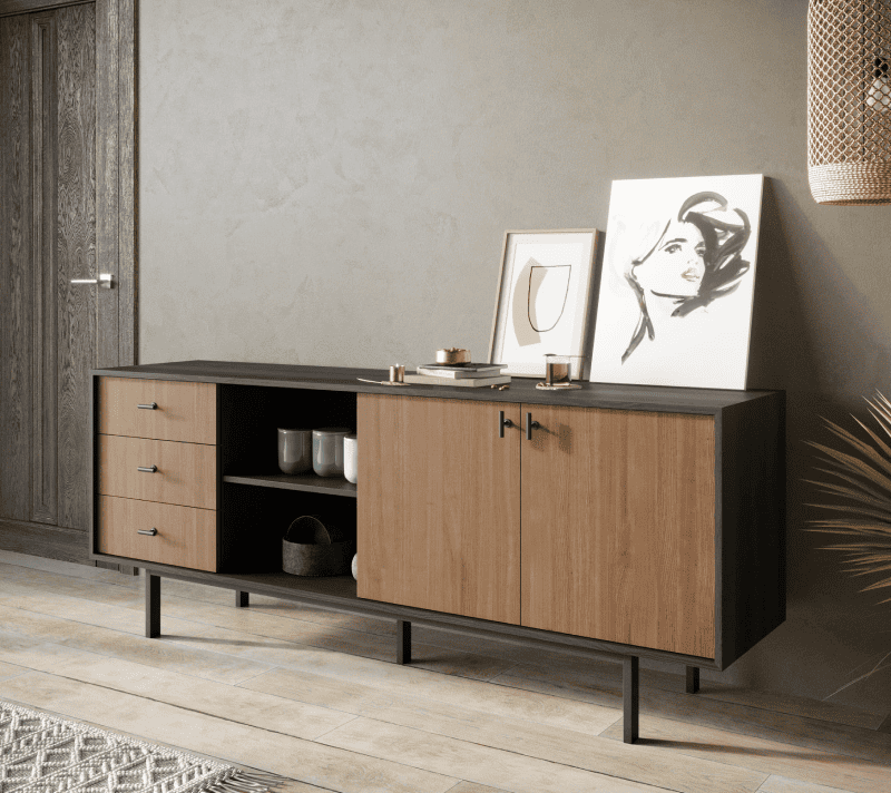 Тумба-комод Emerson коричневый/черный EM15_3