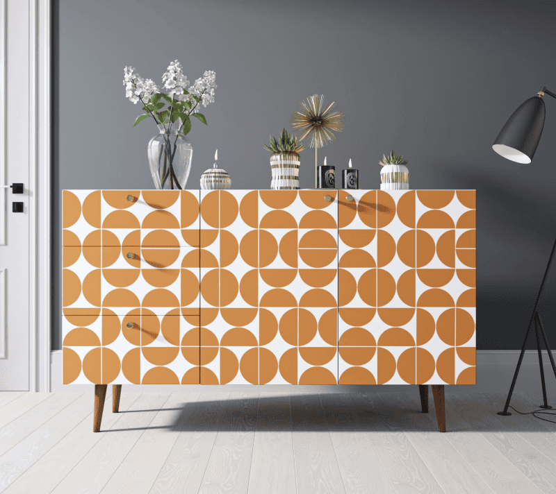 Тумба-комод Бербер оранжевый/белый BB17/Print_14_1
