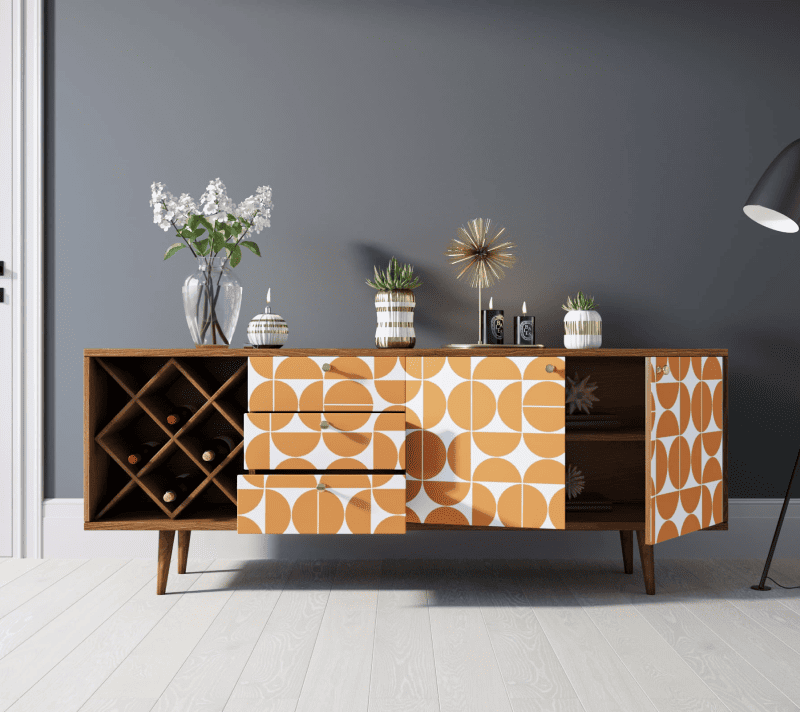 Тумба-комод с винными полками Berber оранжевый/коричневый BB15/Print_14_2