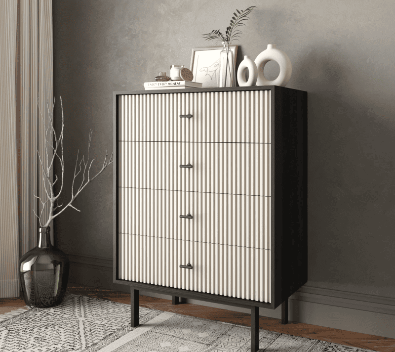 Комод Emerson белый/черный EM18/milky/L_3