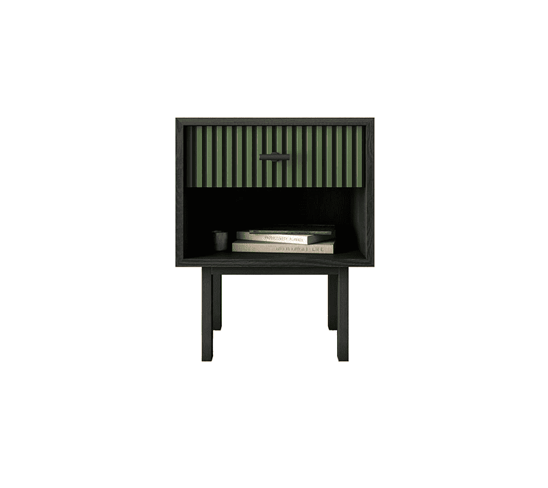 Тумба прикроватная Emerson зеленый/черный EM11/green/L