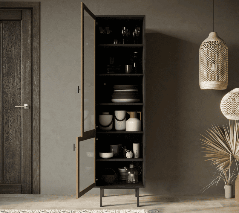 Витрина Emerson коричневый/черный EM10_2