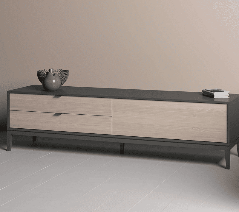 Тумба-комод с 1-й дверью и 2-мя ящиками Fjord темно-серый_2