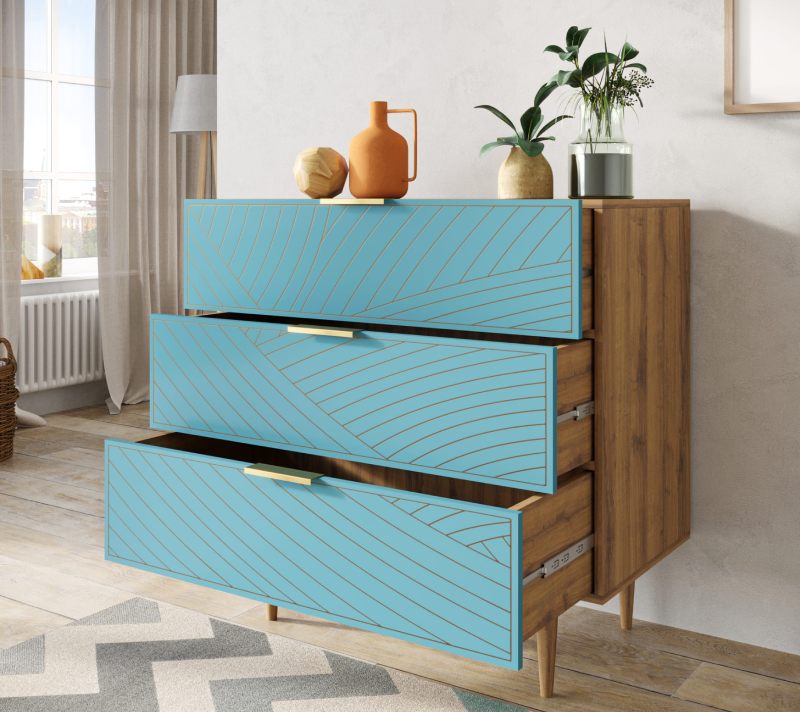 Комод Line голубой LN12/GR1/blue_2