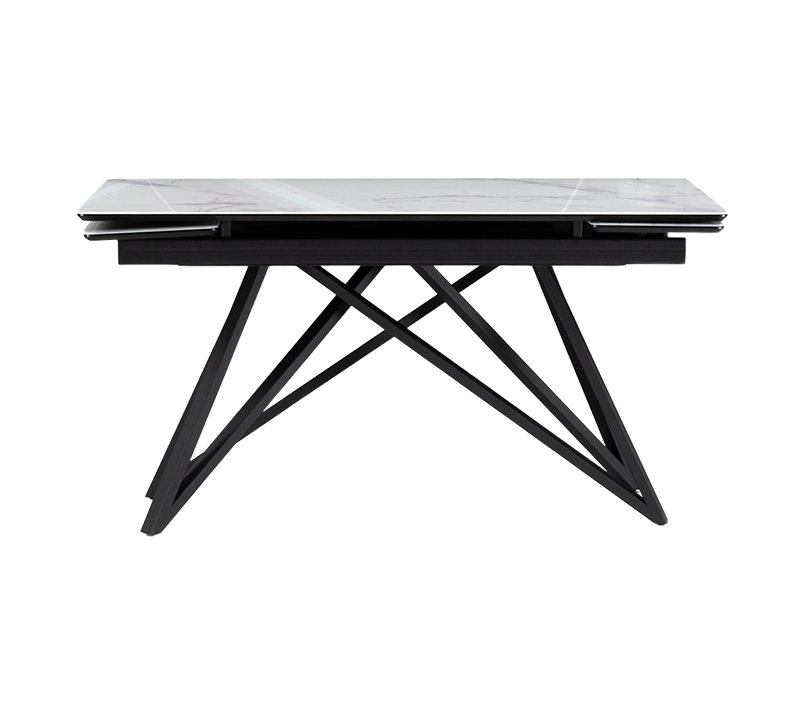 Стол стеклянный Вилсон белый мрамор/черный_1