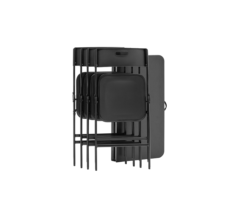 Комплект из раскладного стола и стульев Кейт черный_2