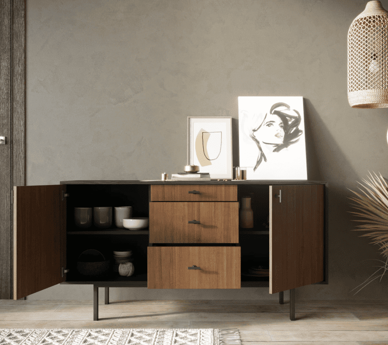 Тумба-комод Emerson коричневый/черный EM08_2