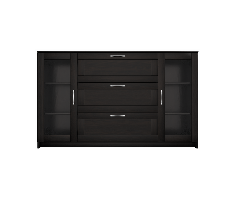 Тумба-витрина с 2 дверцами и с 3 ящиками Sirius дуб венге 156x95