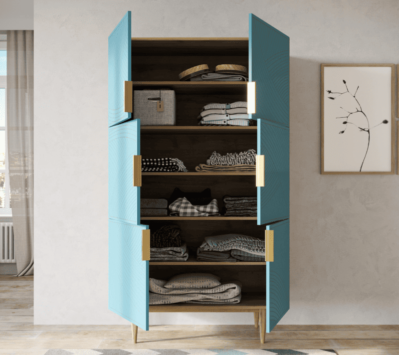 Шкаф Лайн голубой LN04/GR1/blue_2