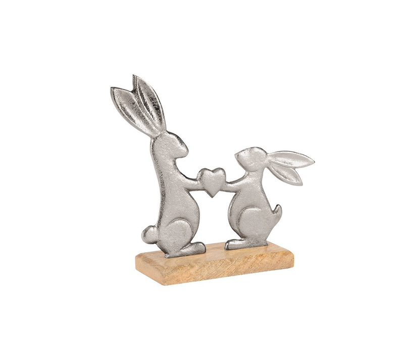 Фигурка Зайцы AMOATSY серебряный 427366