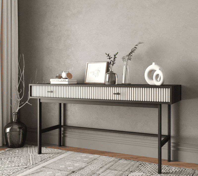 Стол консольный Эмерсон белый/черный EM22/milky/L_3