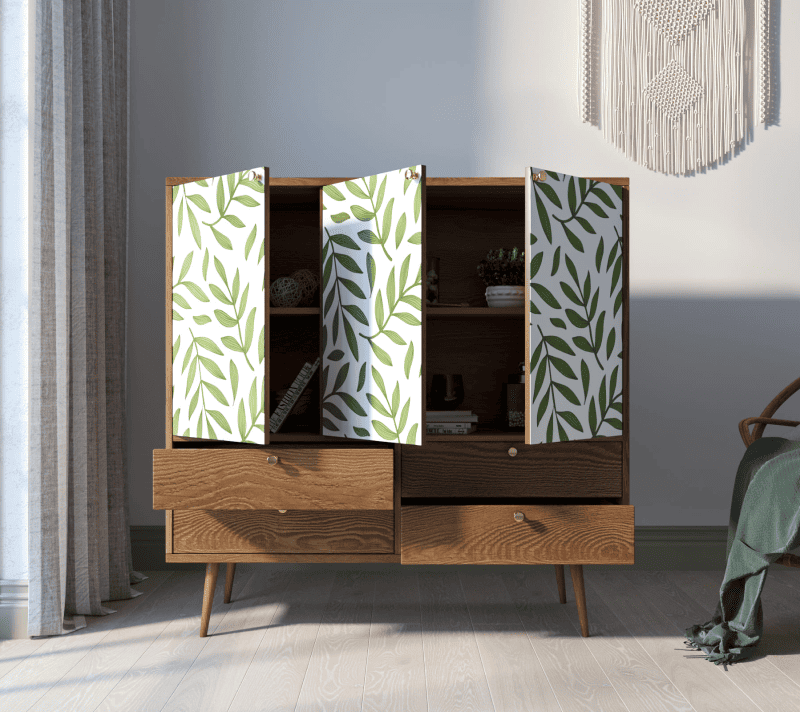 Тумба-комод Berber зеленый/белый/коричневый BB29/Print_28_2