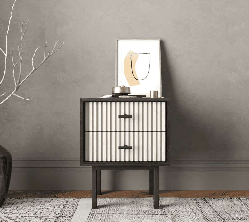 Тумба прикроватная Эмерсон белый/черный EM16/milky/L_1