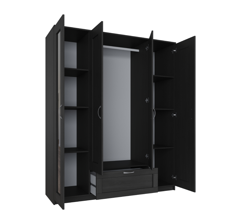 Шкаф комбинированный с 4 дверцами и ящиком Sirius дуб венге_1