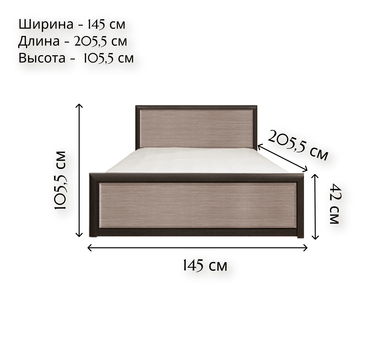 Кровать Koen венге штрокс LOZ140x200_1