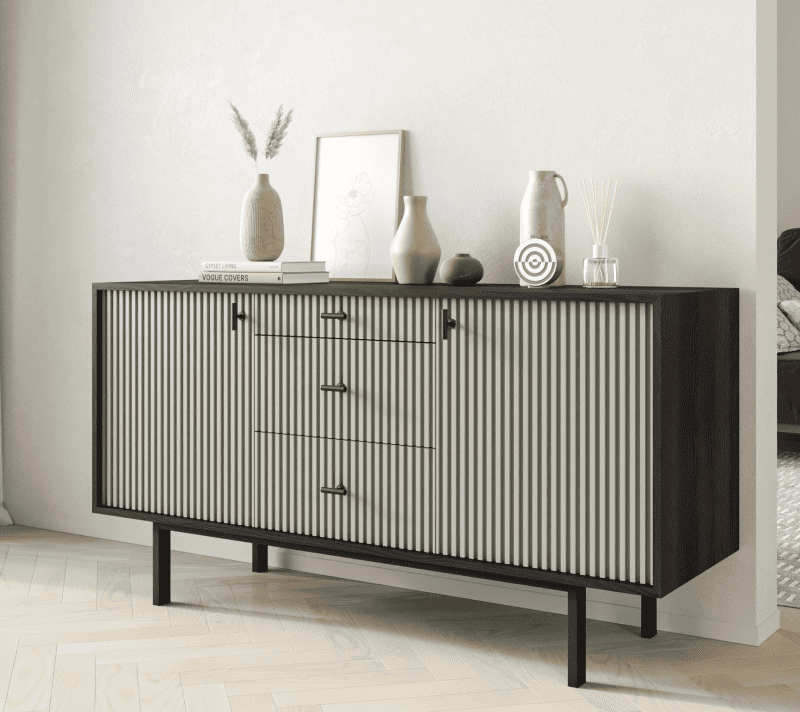 Тумба-комод Emerson серый/черный EM08/gray/L_3