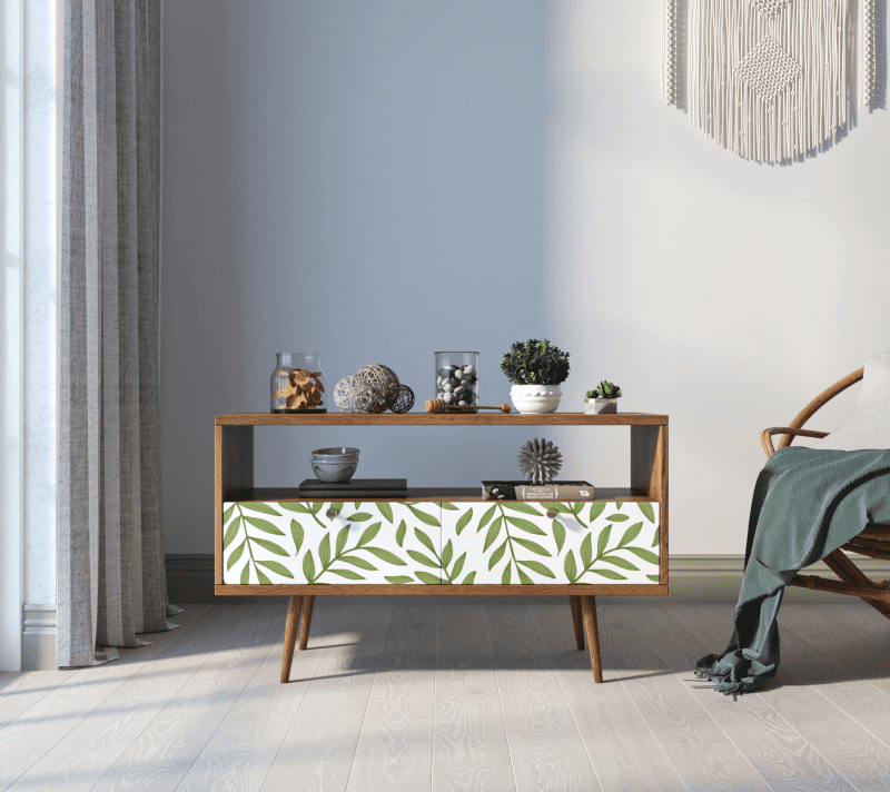 Тумба под телевизор Berber зеленый/белый/коричневый BB22/Print_28_1