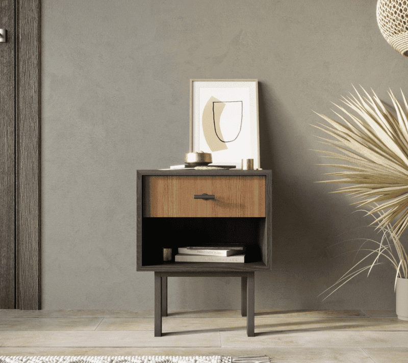 Тумба прикроватная Emerson коричневый/черный EM11_1