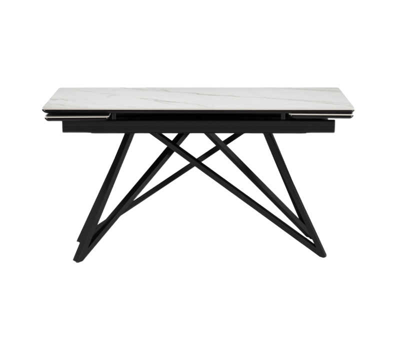 Стол керамический Вилсон белый мрамор/черный 140
